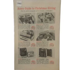 Vintage 1960 Ansco Guide To Christmas Giving Ad Advertisement